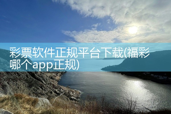 彩票软件正规平台下载
