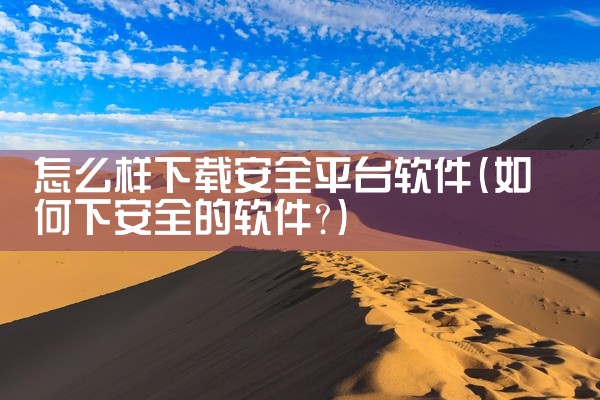 怎么样下载安全平台软件