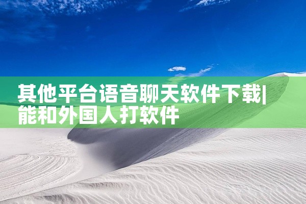 其他平台语音聊天软件下载