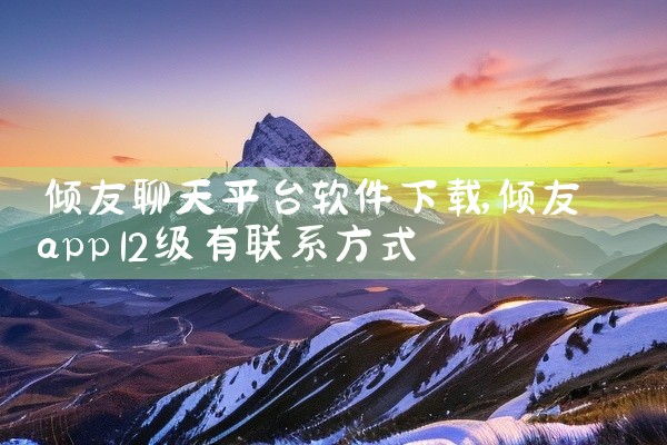 倾友聊天平台软件下载